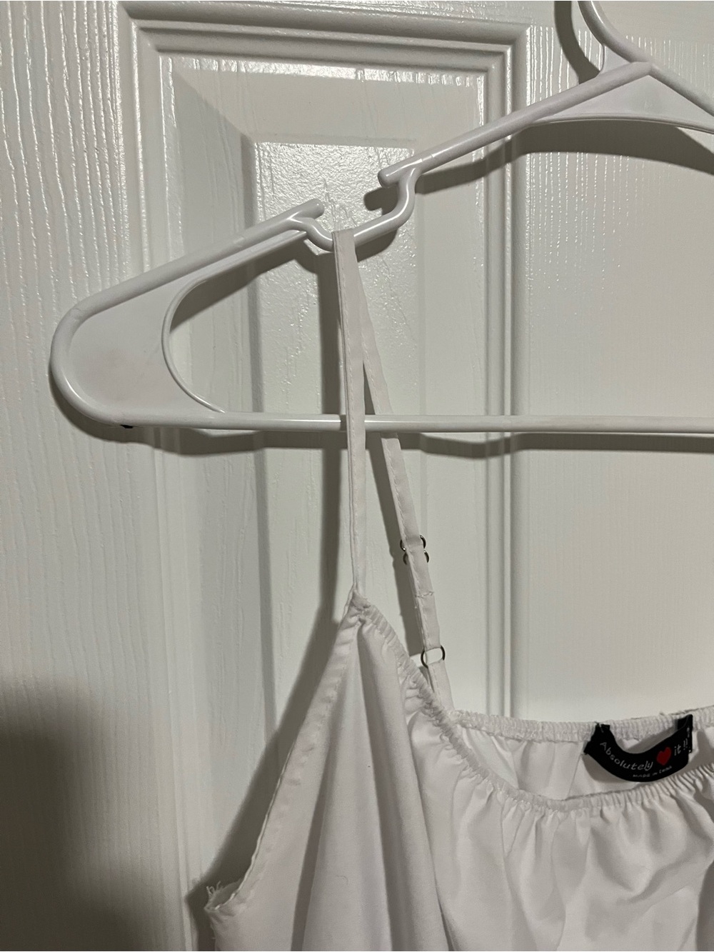 White Ruched Spaghetti-Strap Mini Dress - Picture 3 of 5